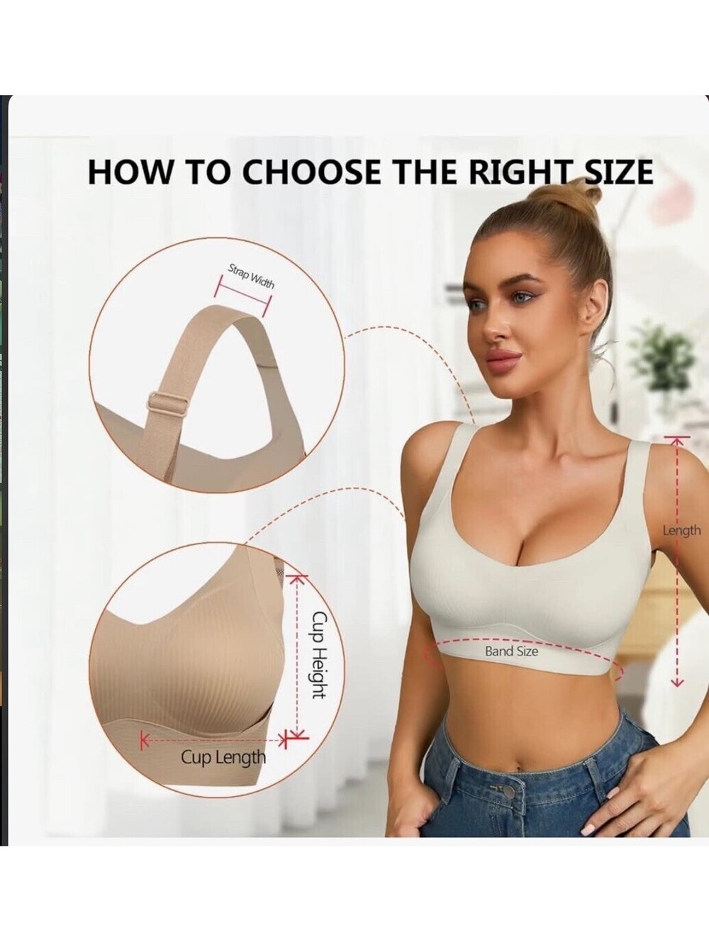 Women's Seamless Wireless T-Shirt Bras Set, Polyamide Elastane, Size XXLARGE